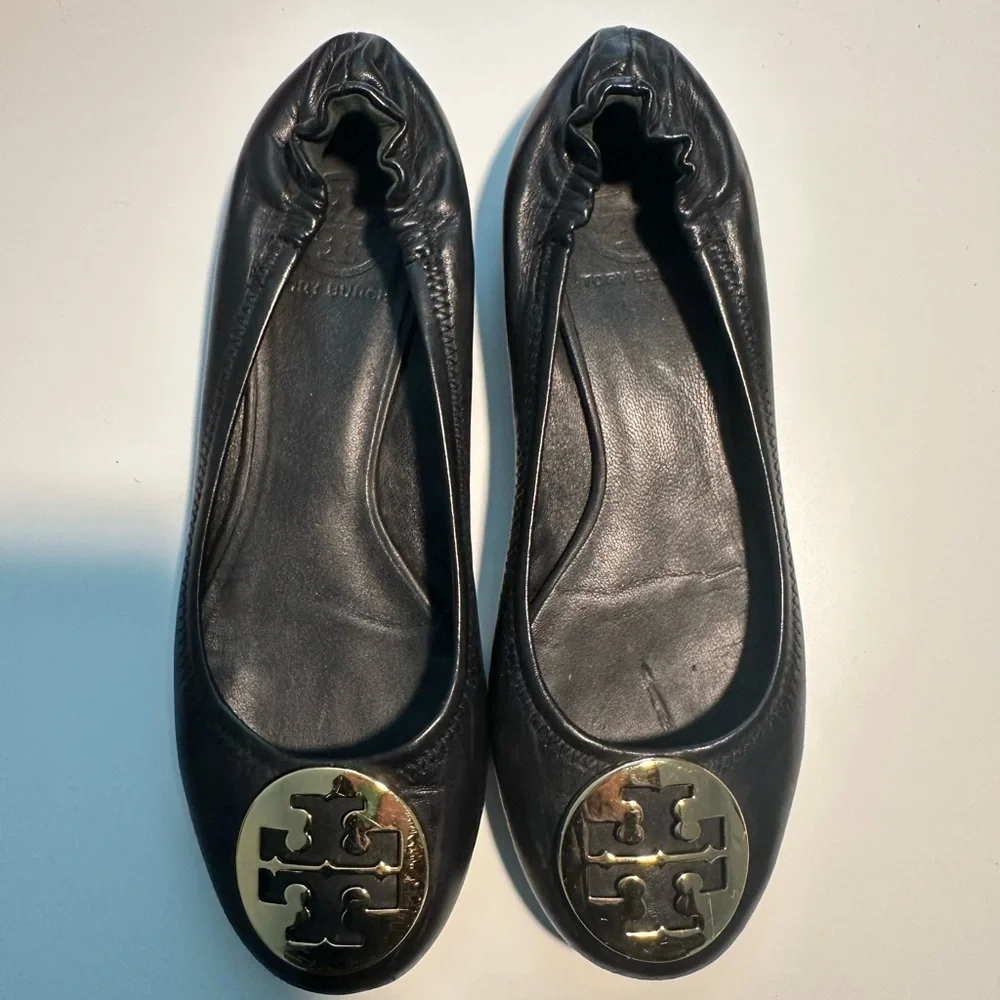 Tory Burch Ballet Flats, Black Leather 7M